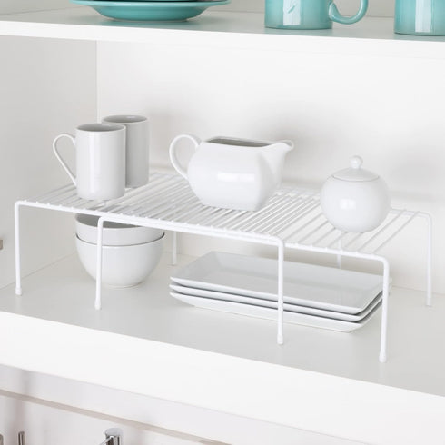 Smart Design Kitchen Storage Expandable Shelf Rack with Scratch Resistant Feet - Steel, for Cabinet & Pantry