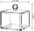 Modern Square Acrylic Qtip Holder | Bathroom Vanity Countertop Storage Organizer for Cotton Swabs and Makeup Sponges