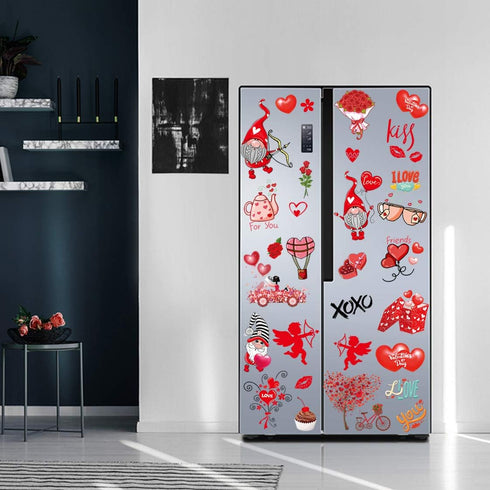 Valentine's Day Window Clings Decorations, 9 Sheets Window Stickers for Home, Office, Love Heart Decals
