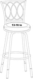 4PCS 13-16 Inch Deisy Dee Round Bar Stool Seat Covers Stretch Round Chair Covers for Stool Chair (Orange)