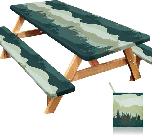 Joy Bubble Picnic Table Cover with Bench Covers Windproof Waterproof Picnic Table Covers Camping