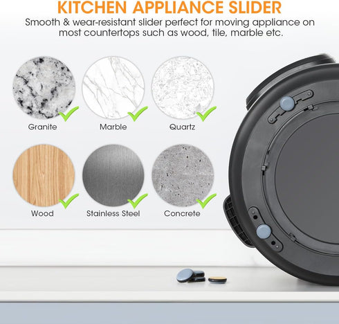 Aieve Appliance Sliders | 8 Pcs Small Appliance Slider for Countertop, Self Adhesive Caster Wheels for Kitchen Gadgets