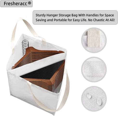 Fresheracc Clothes Hanger Organizer Holder for Space Saving, Triangle Storage Bag with Handles for Closet Tidier