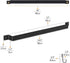 Wallniture Gourmet Kitchen Rail with 10 Hooks, Wall Mounted Utensil Holder Rack, Black