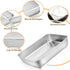 E-far Small Baking Pan with Lid, 9.4”x 7” x 2” Stainless Steel Rectangle Sheet Cake Pans for Toaster Oven, Metal Covered Bakeware for Cakes Brownies Casseroles, Non-toxic & Dishwasher Safe - Set of 2 by E-far