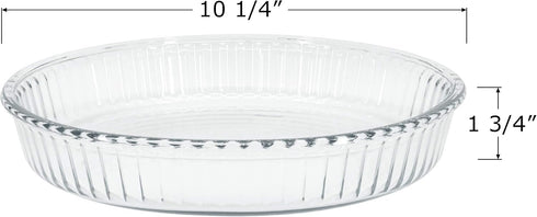 Red Co. Round Clear Glass Casserole Baking Dish, Oven Basics Bakeware — 1.8 Quart - 10¼" x 1¾" by Red Co.