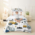Set Set Set 2Pcs Feelyou Cartoon Car Kids Bedding Construction Bedding Duvet Cover Boys Decor Equipment Trucks