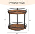 2 Countertop 10.2" 10.2" 10.4" Snughome Rotating Spice Rack, Tier Lazy Susan Organizer, Wood Kitchen Organizer, Brown