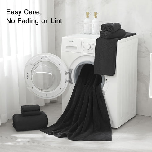 Set 12 (4 Towels,4 Towels,4 100% Pack Luxury Bath Towels - Piece Large Bath Hand Washcloths), Microfiber,Extra