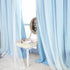 84 inch 2 Light Blue Blackout Curtains Length - Double Layers Blue Romantic Curtains with Sheer Overlay, Window