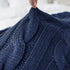 Battilo Navy Cable Knit Throw Blanket, Super Soft Cozy Decorative Knitted Blanket for Couch, Bed, Sofa, Chair 50"x60"