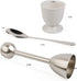 Set 1 4 4 Egg Cracker Topper for Soft Hard Boiled Eggs Shell Removal Includes Egg Cutter Ceramic Egg Cups and Spoons