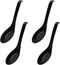 4 Pieces Black Plastic Soup Spoons, Japanese Soup Spoons, Rice Spoons, Chinese Wonton Soup Spoons
