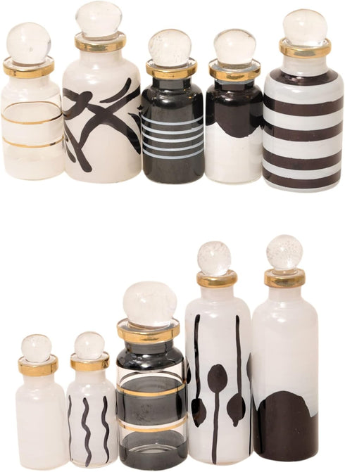 CraftsOfEgypt Genie Blown Empty Glass Mini Bottles Set of 20 Decorative Small Vials for Perfume, Essential Oils