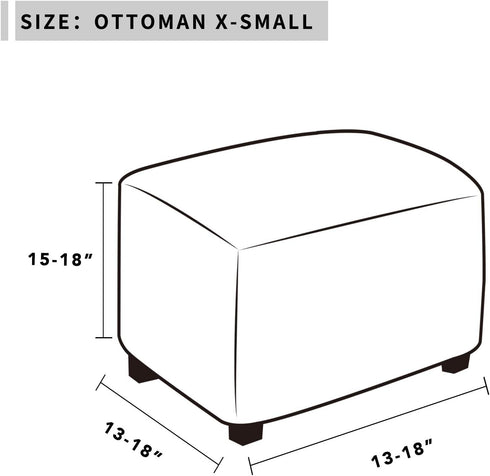 Easy-Going Stretch Ottoman Cover Folding Storage Stool Furniture Protector Soft slipcover with Elastic Bottom