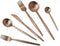 JASHII 6-Piece Rose Gold Flatware Set, 18/10 Stainless Steel Copper Cutlery, Modern Satin Finish, Best Gift