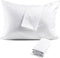 FAUNNA 600TC 100% Cotton Pillow Protectors - Queen Size (20x30), 4 Pack, Oeko-TEX Certified, White