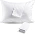 FAUNNA 600TC 100% Cotton Pillow Protectors - Queen Size (20x30), 4 Pack, Oeko-TEX Certified, White