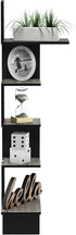 5-Tier Furinno Rossi Wall Mounted Shelves, Rectangle, French Oak Grey/Black