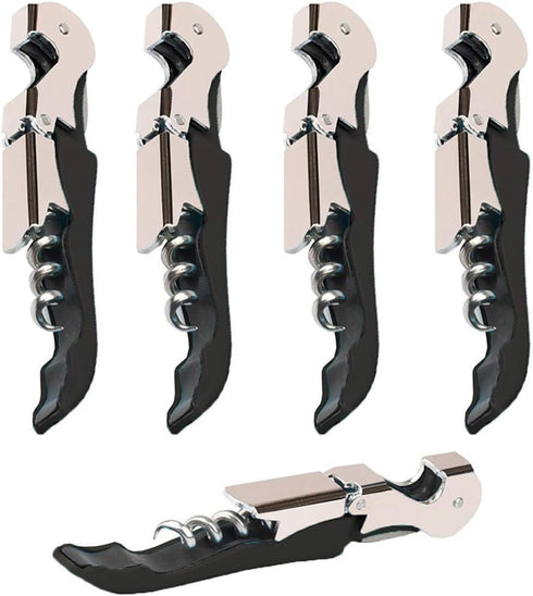 Professional Waiter Corkscrew Wine Openers Set (4 PCS), Upgraded Heavy Duty Stainless Steel Hinges Wine Key for
