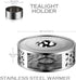 Stainless Steel Teapot Warmer, Metal Teapot Heater with Tealight Holder, Candle Base for Glass, Ceramic Teapot and