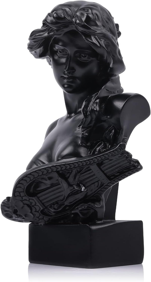 LCCCK 6" H Black Greek Mythology Bust Statue, Resin Aphrodite Sculpture for Coquette Room Decor
