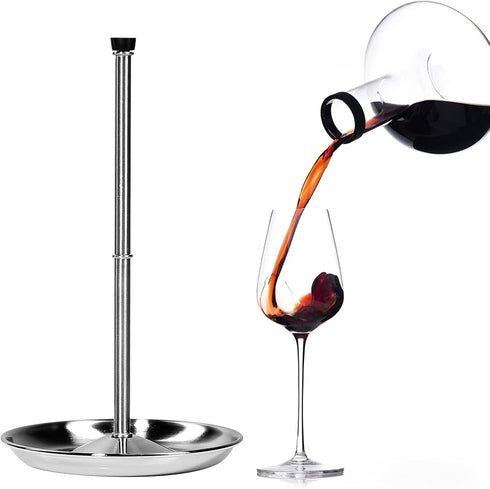 Wine Decanter Drying Stand with Silicone Head, Detachable Shelf Rack Holder with Drip Catching Base (Decanter Not