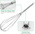 Stainless Steel Whisk Set - 8", 10", 12" Thin Handle Balloon Wire Whisks for Cooking, Baking, Mixing, Beating