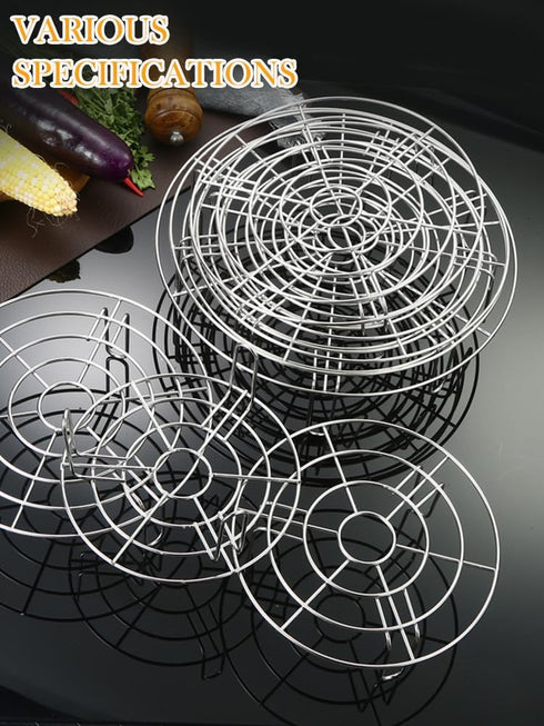 Round Cooling Racks Dia 11" for Cooking & Baking, 304 Stainless Steel Steamer Rack for Air Fryer, Cake Pans