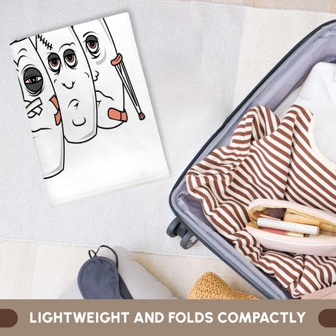 3D Rose TWL_116311_1 Funny Injured Bowling Pins Cartoon Sports Design Towel | 15 x 22