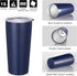 VEGOND 20oz Tumbler Bulk with Lid and Straw - Stainless Steel Vacuum Insulated Travel Mug, Navy Blue