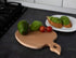 Apple-shaped Solid Wood Cutting Board with Handle for Fruit, Veggies, Cheese – Small Wooden Bread Board, Charcuterie