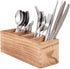 WuGeShop Wood Cutlery Caddy, Kitchen Utensil Organizer with 4 Compartments for Flatware Storage
