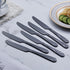 Black Dinner Knife Set, 9.2-inch Stainless Steel Shiny Black Silverware, Set of 6