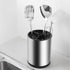 Stainless Steel Rotating Utensil Holder, 6.2L X 6.2W X 8H
