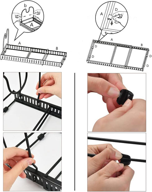Expandable Pots and Pans Organizer, Adjustable Rack for Kitchen Countertop and Cabinet with 12 Dividers