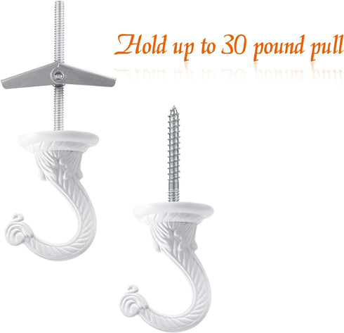 Hotop 6 Pieces Swag Ceiling Hooks - Heavy Duty Hanging Plants Toggle Hooks for Indoor Outdoor Use