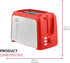 Holstein Housewares 2-Slice Toaster - 7 Browning Control Settings, Red/Stainless Steel, Great for Toasting Bread