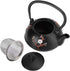 Teapot Stovetop Tea Kettle with Infuser, Uncoated Japanese Cast Iron, Black, 10 oz