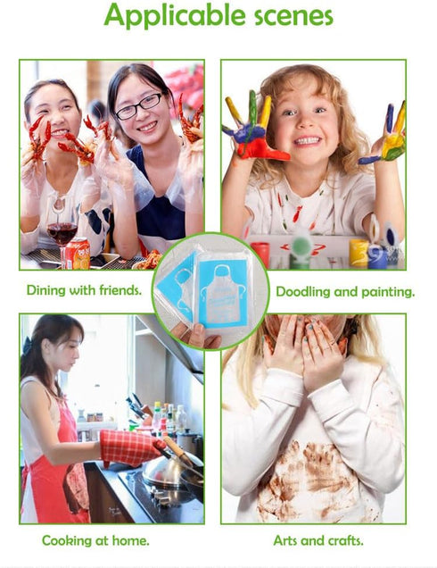 Disposable Aprons (50 Count) - Waterproof Plastic Apron for Painting, Cooking, Housework, and Picnics