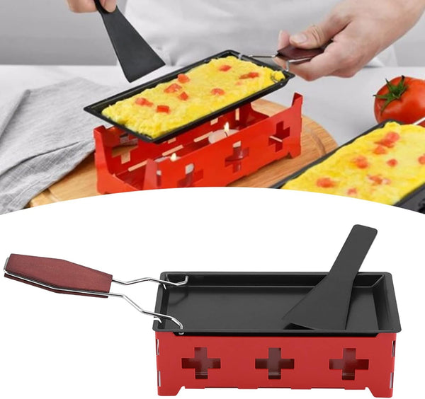 Portable Non-Stick Cheese Raclette Rotaster, Home Kitchen Grilling Tool for Raclette Grill and Baking Pan
