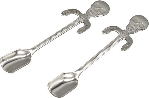 Maydahui 6PCS Skull Spoons, 5 Inch 18/10 Stainless Steel Teaspoons for Halloween Party