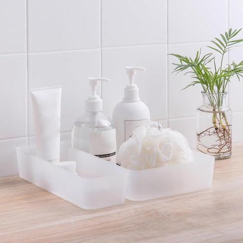 5 Poeland Pcs Drawer Organizer Tray Storage Box for Bedroom Nightstand Drawer Dresser Bathroom Kitchen Drawer, Frosted