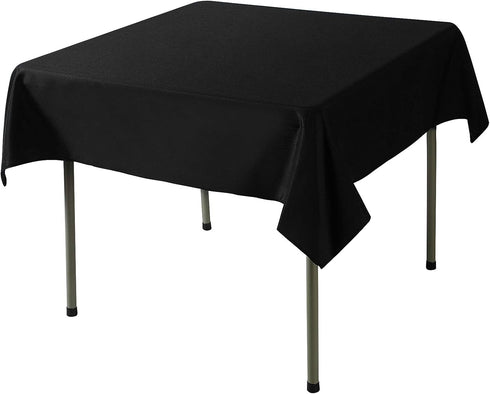 Cupuamon Square Tablecloth 52x52 inch Washable Polyester Fabric for Wedding Party Dining Banquet Decoration (Black)
