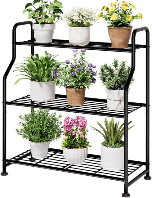 Kitsure Plant Stand Indoor & Outdoor - 3-Tier Metal Plant Shelf with