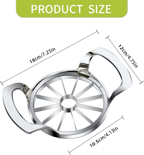 LIIGEMI 12-Blade Extra Large Apple Slicer, Heavy Duty Stainless Steel Corer and Divider, Easy to Use, Time-Saving
