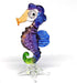 ZOOCRAFT Blown Glass Seahorse Figurine, Purple Collectible Miniature Aquarium Home Decor