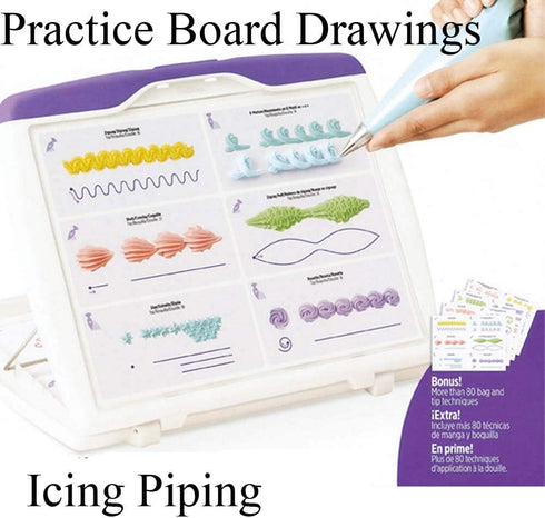Icing Piping Nozzles Practice Drawings, Cake Pastry Beginner Practice Paper for Fondant Decorating, 23 Patterns