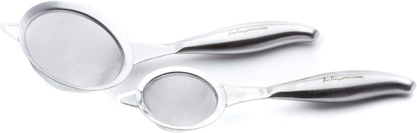Jean-Patrique Set of 2 Stainless Steel Tea Strainer + Sifter for Baking – Fine Mesh, Durable Construction