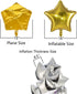 Pack of 20 Star Foil Mylar Helium Balloons, 18" Black Gold Big Balloons for Party Decorations